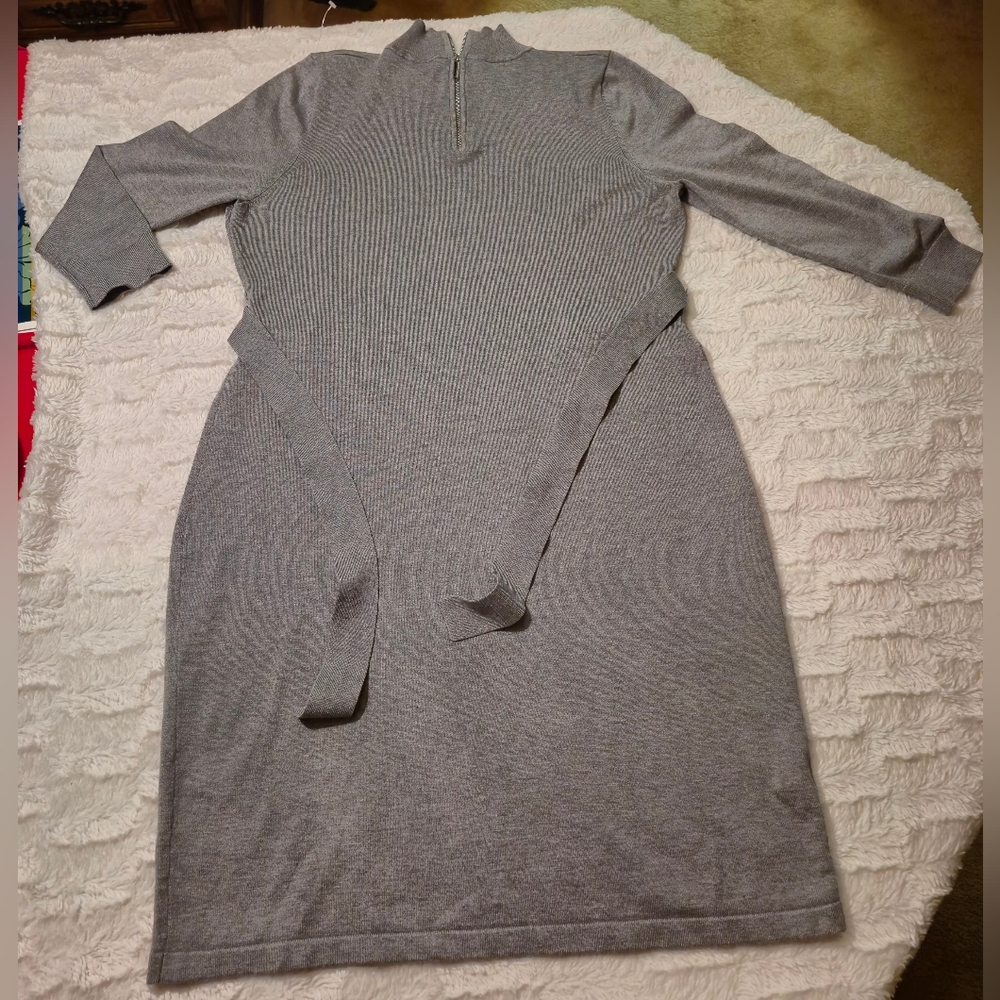 Calvin Klein Long Sleeve Gray Dress - Picture 8 of 8